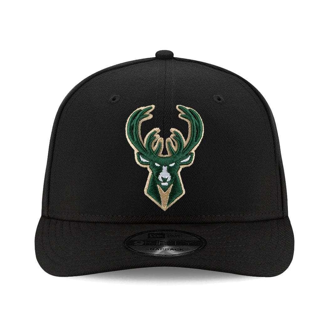 New Era Caps Milwaukee Bucks New Era NBA Team Pre-Curved 9FIFTY Snapback Hat - Black