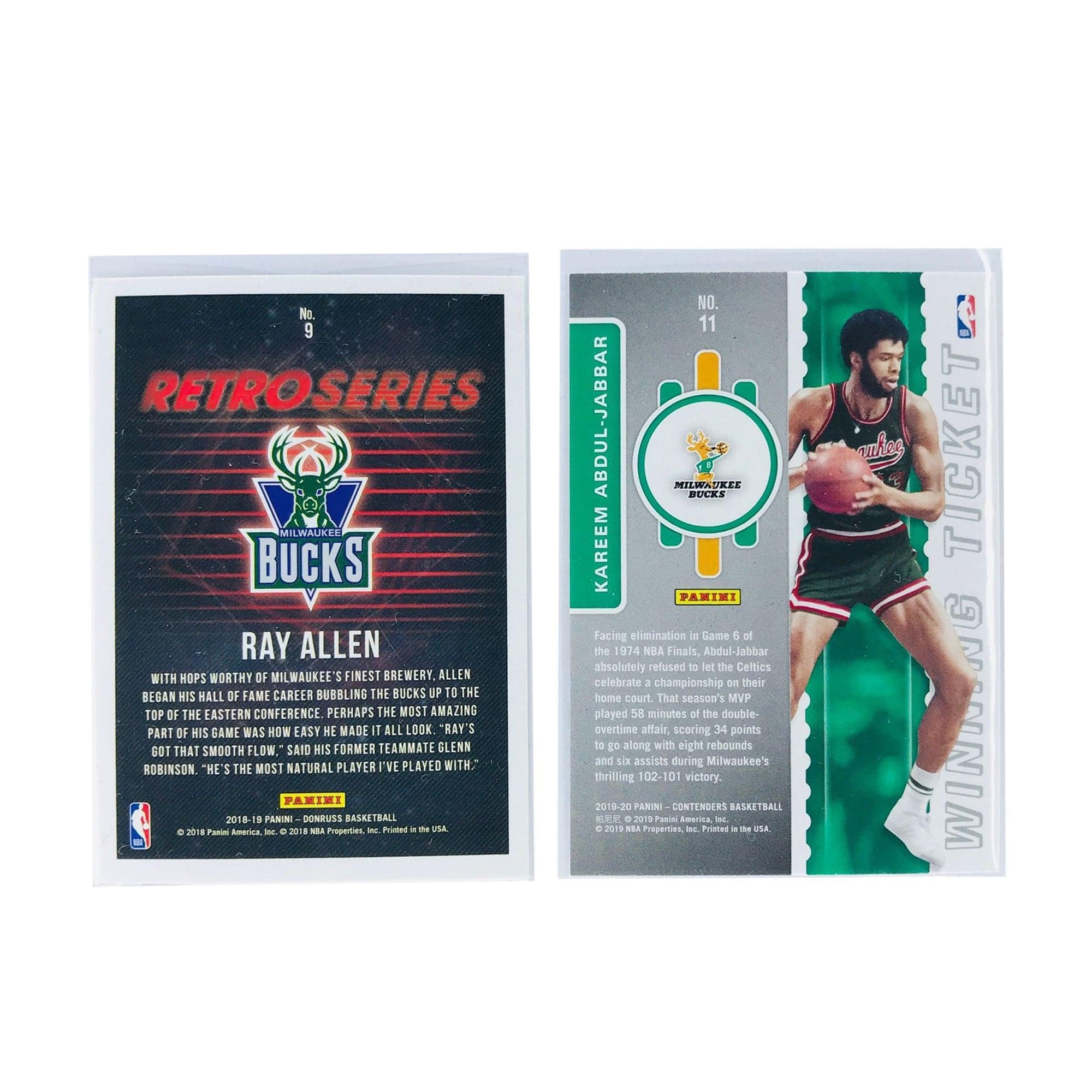 Panini Cards Milwaukee Bucks Panini NBA 2 Retro Legends Insert Card Set