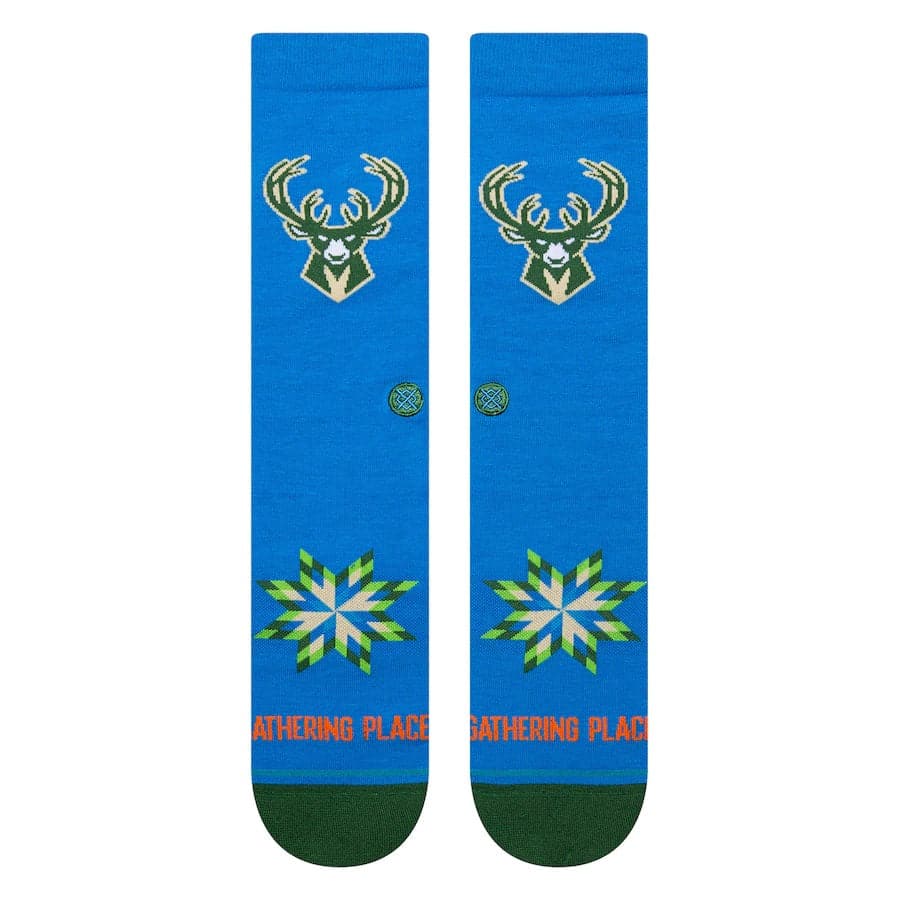 Stance Socks Large (9-12 US) Milwaukee Bucks Stance NBA 22-23 City Edition Crew Socks - Royal