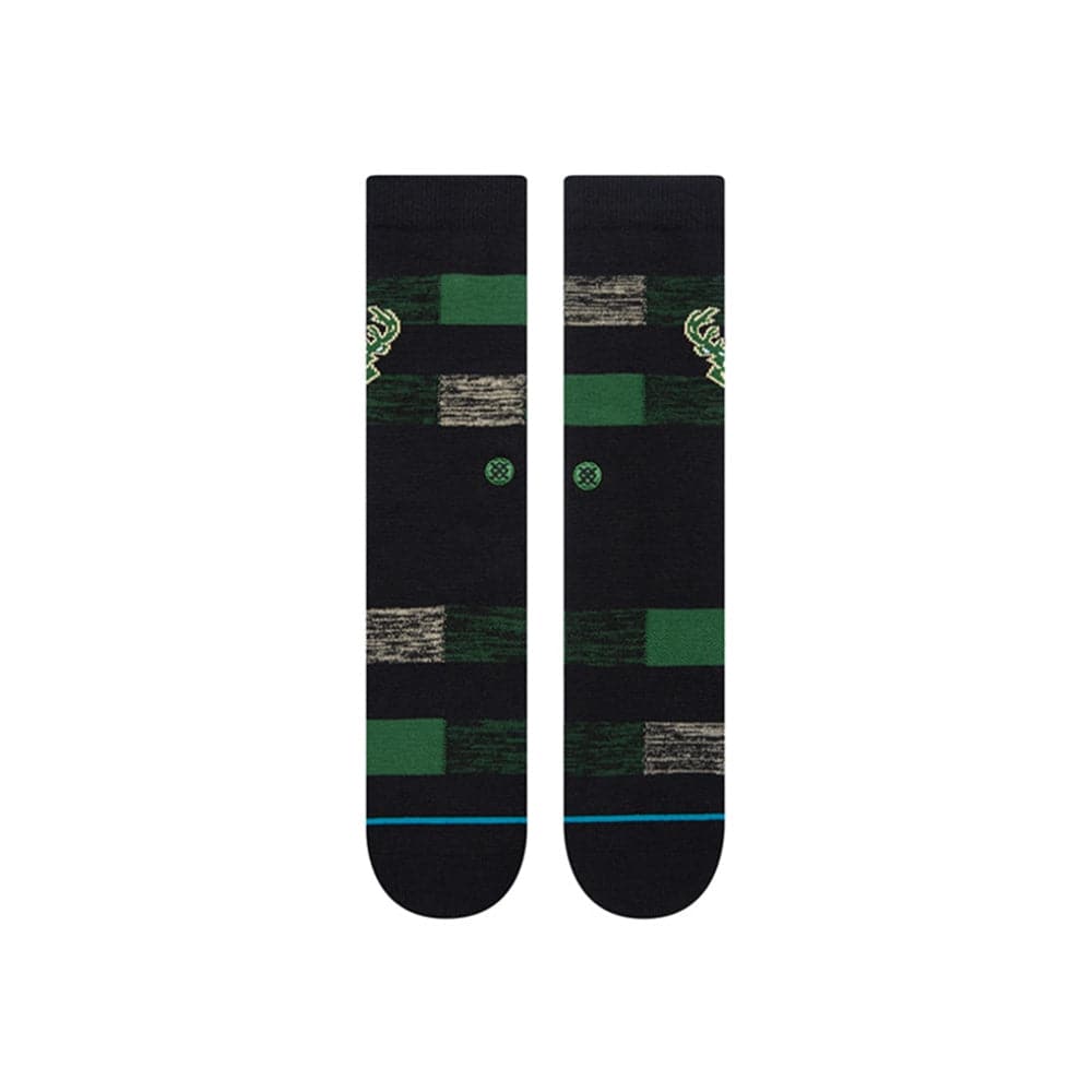 Stance Socks Large (9-12 US) Milwaukee Bucks Stance NBA Cryptic Crew Socks - Black
