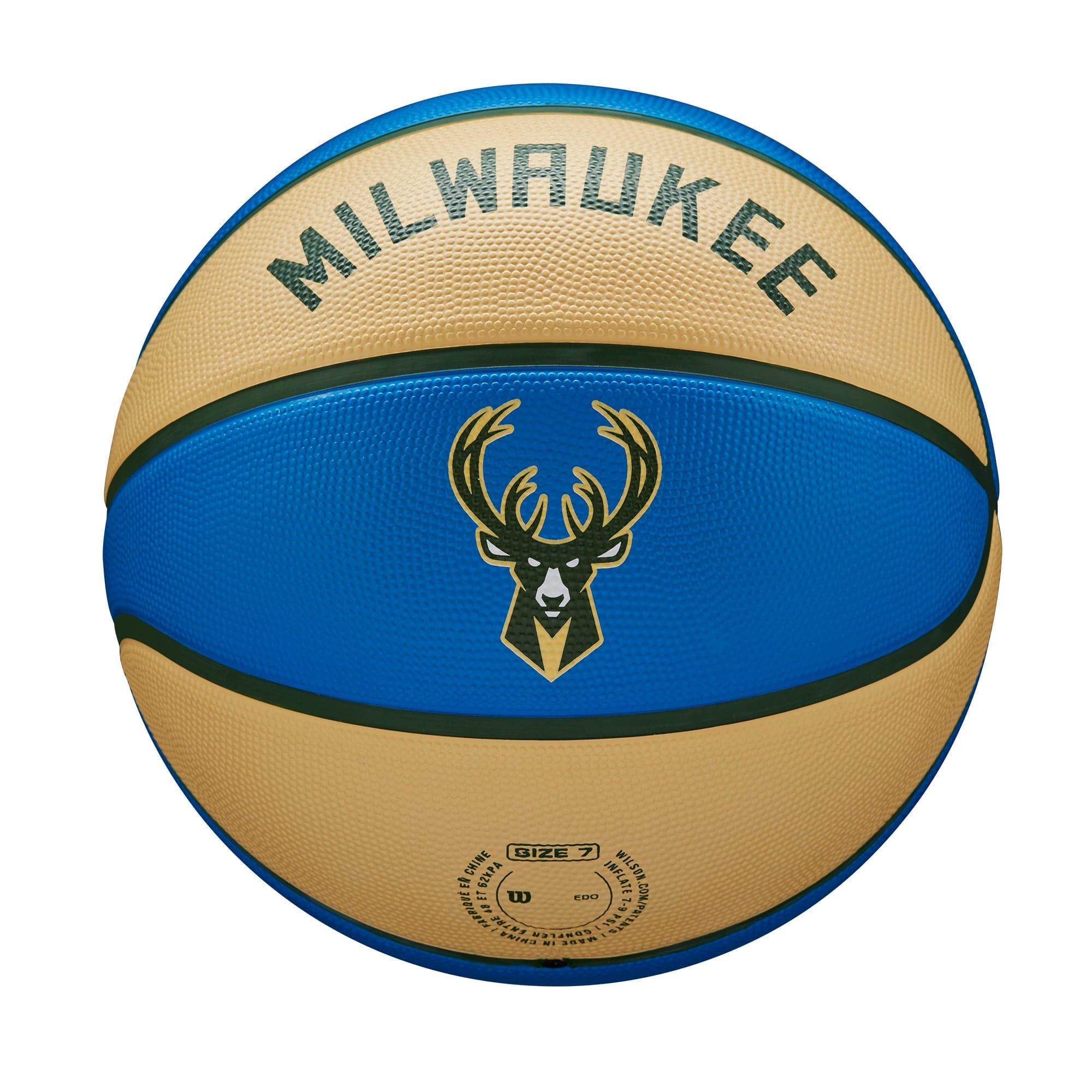 Wilson Sporting Goods Balls Milwaukee Bucks Wilson NBA 22-23 City Edition All Surface Basketball Ball