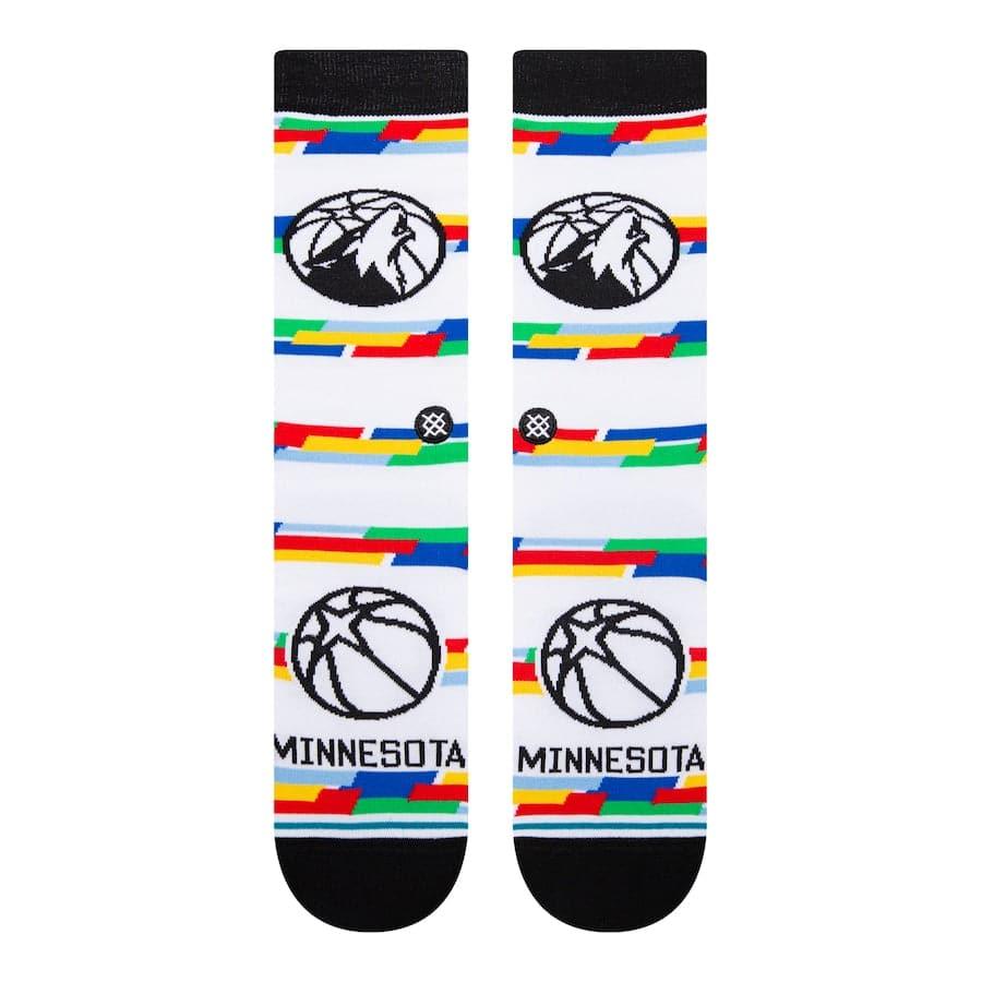 Stance Socks Large (9-12 US) Minnesota Timberwolves Stance NBA 22-23 City Edition Crew Socks - White