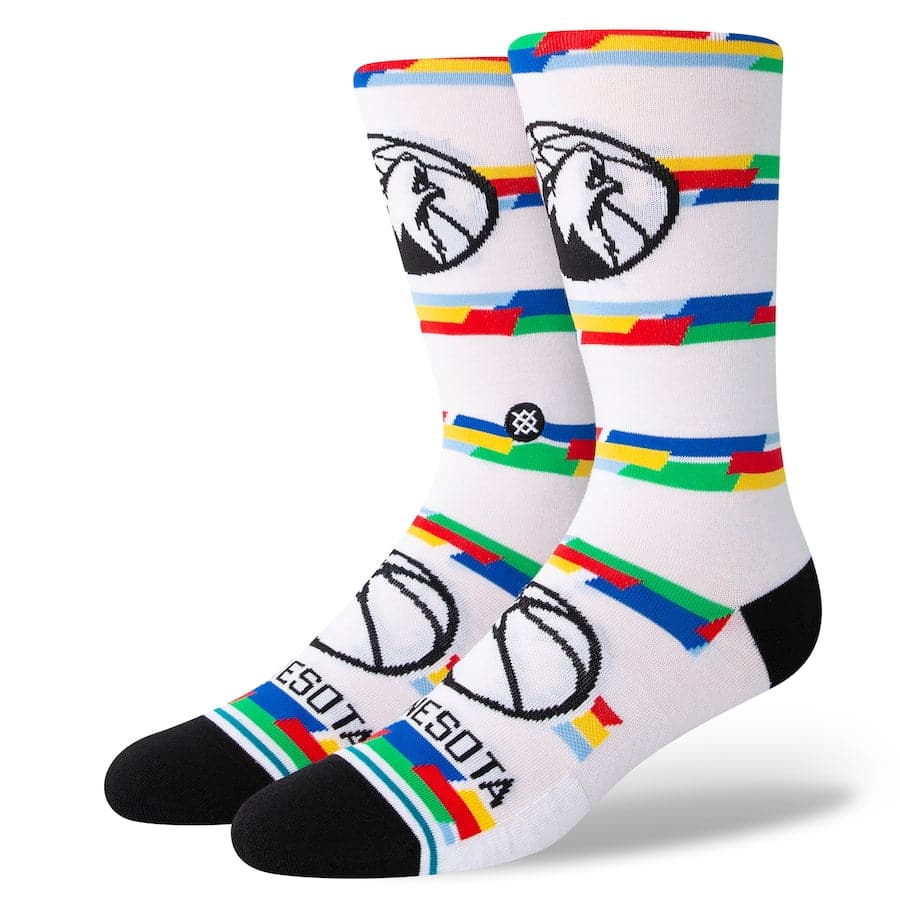 Stance Socks Large (9-12 US) Minnesota Timberwolves Stance NBA 22-23 City Edition Crew Socks - White