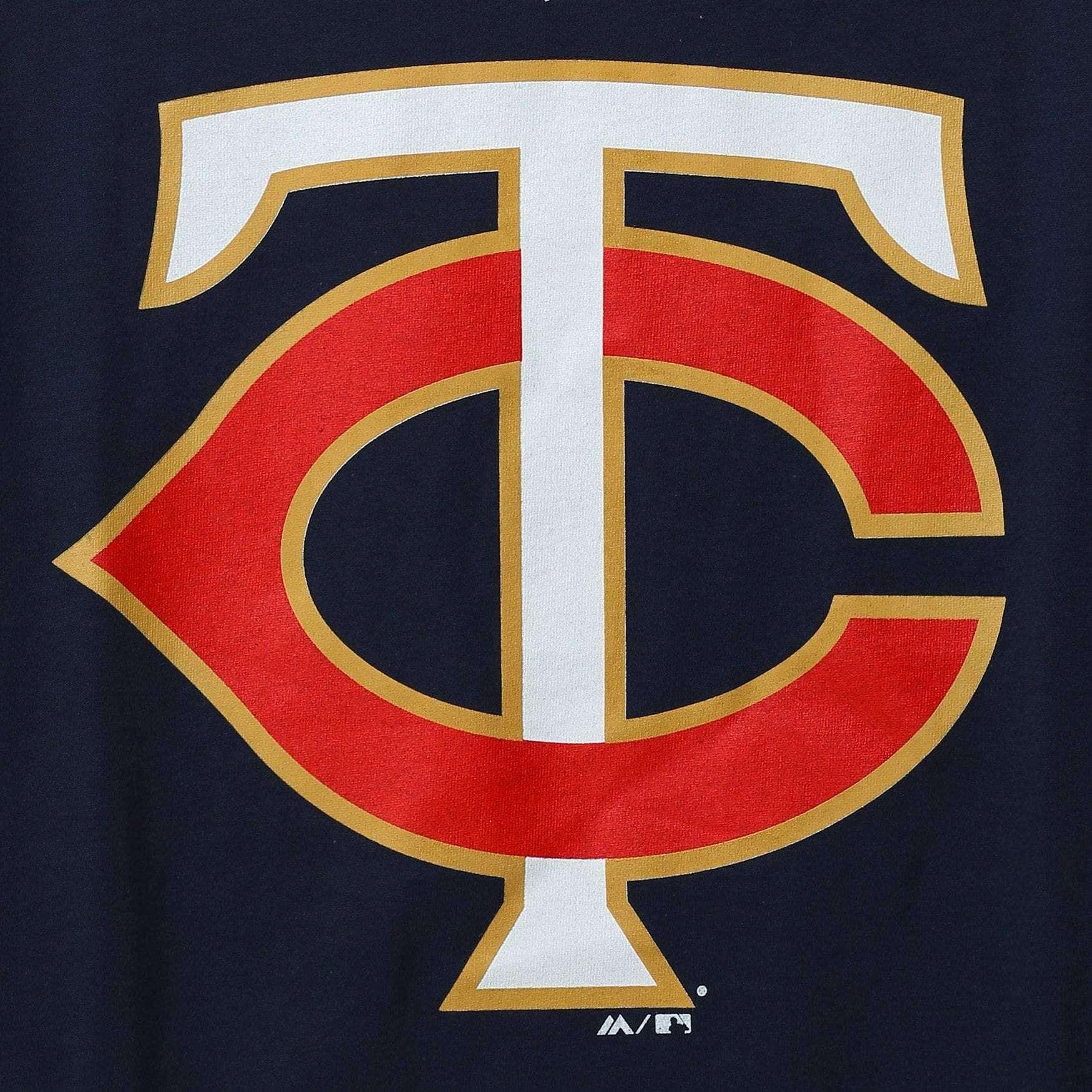Majestic Athletic T-Shirts Minnesota Twins Majestic MLB Logo T-Shirt - Navy