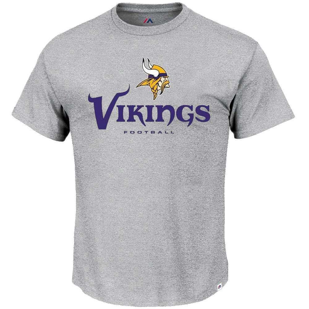 Majestic Athletic T-Shirts Minnesota Vikings Majestic NFL Critical Victory T-Shirt - Heather