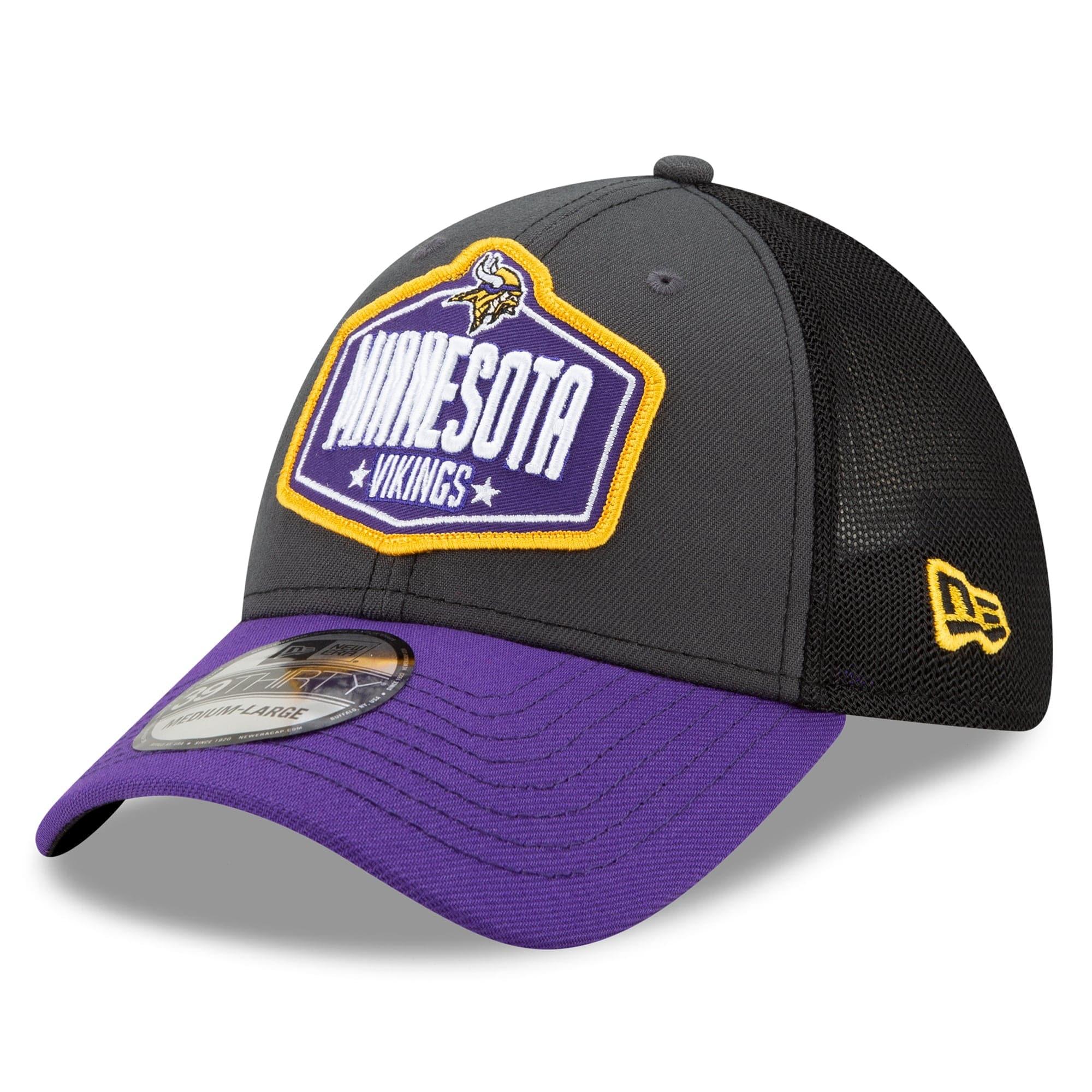 New Era Caps Minnesota Vikings New Era 2021 NFL Draft 39THIRTY Flex Fit Curve Hat - Graphite