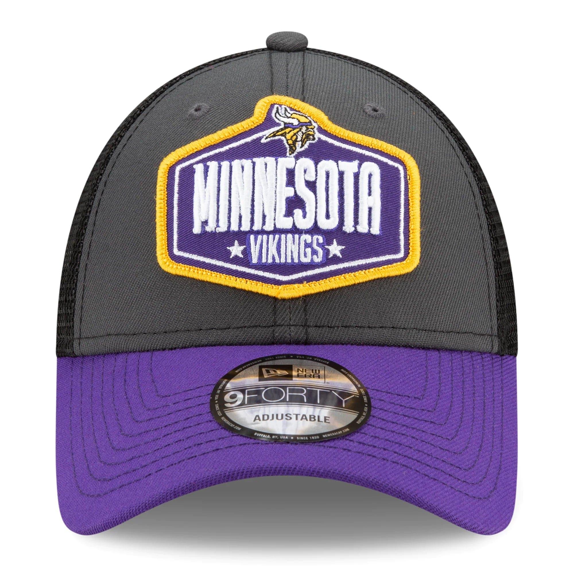 New Era Caps Minnesota Vikings New Era 2021 NFL Draft 9FORTY Snapback Curve Hat - Graphite