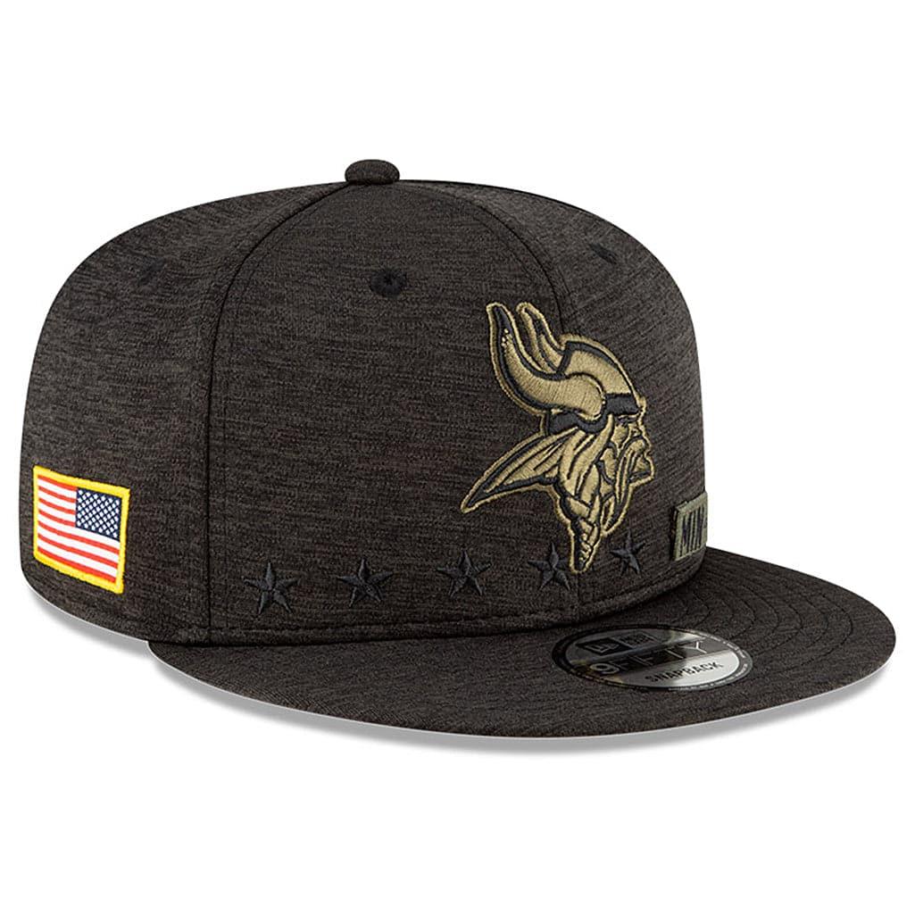 New Era Caps Minnesota Vikings New Era NFL 2020 Salute To Service 9FIFTY Snapback Hat - Black