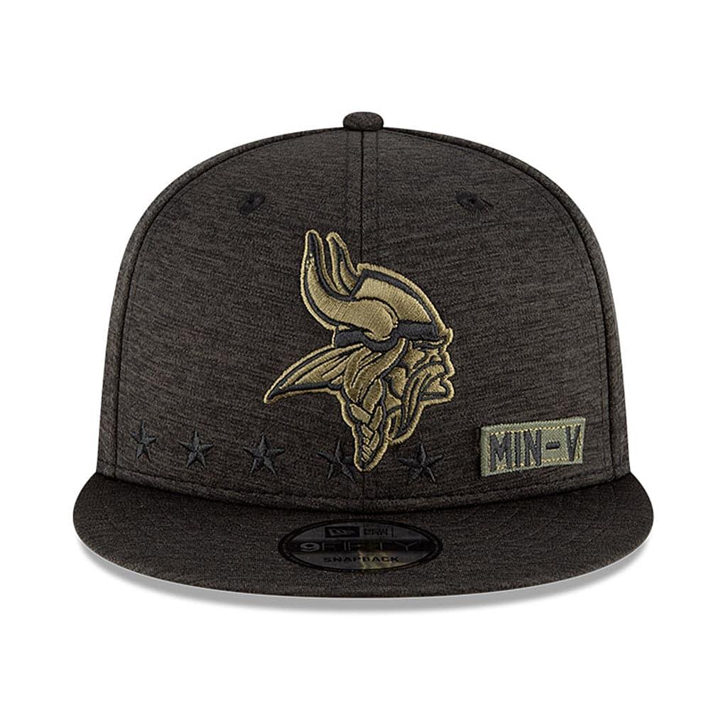 New Era Caps Minnesota Vikings New Era NFL 2020 Salute To Service 9FIFTY Snapback Hat - Black