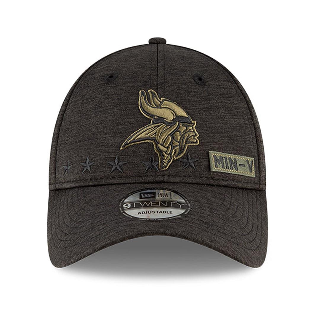 New Era Caps Minnesota Vikings New Era NFL 2020 Salute To Service 9TWENTY Curve Hat - Black