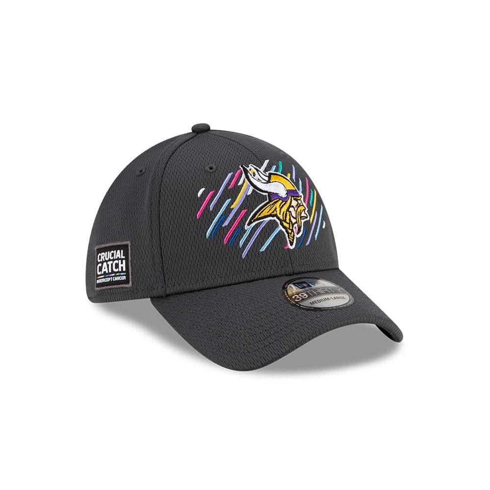 New Era Caps Minnesota Vikings New Era NFL 2021 Crucial Catch 39THIRTY Flex Fit Hat - Steel
