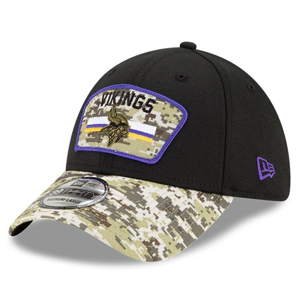 New Era Caps Minnesota Vikings New Era NFL 2021 Salute To Service 39THIRTY Flex Fit Hat - Black