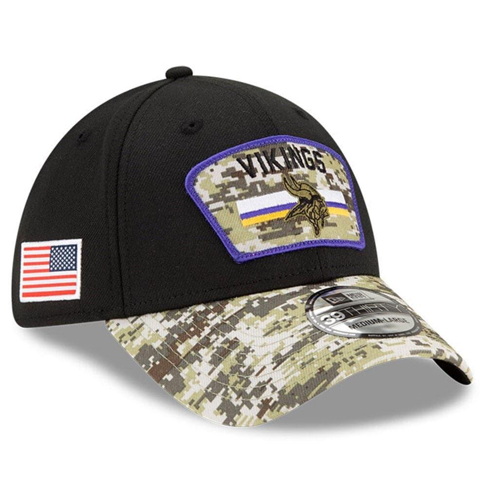 New Era Caps Minnesota Vikings New Era NFL 2021 Salute To Service 39THIRTY Flex Fit Hat - Black
