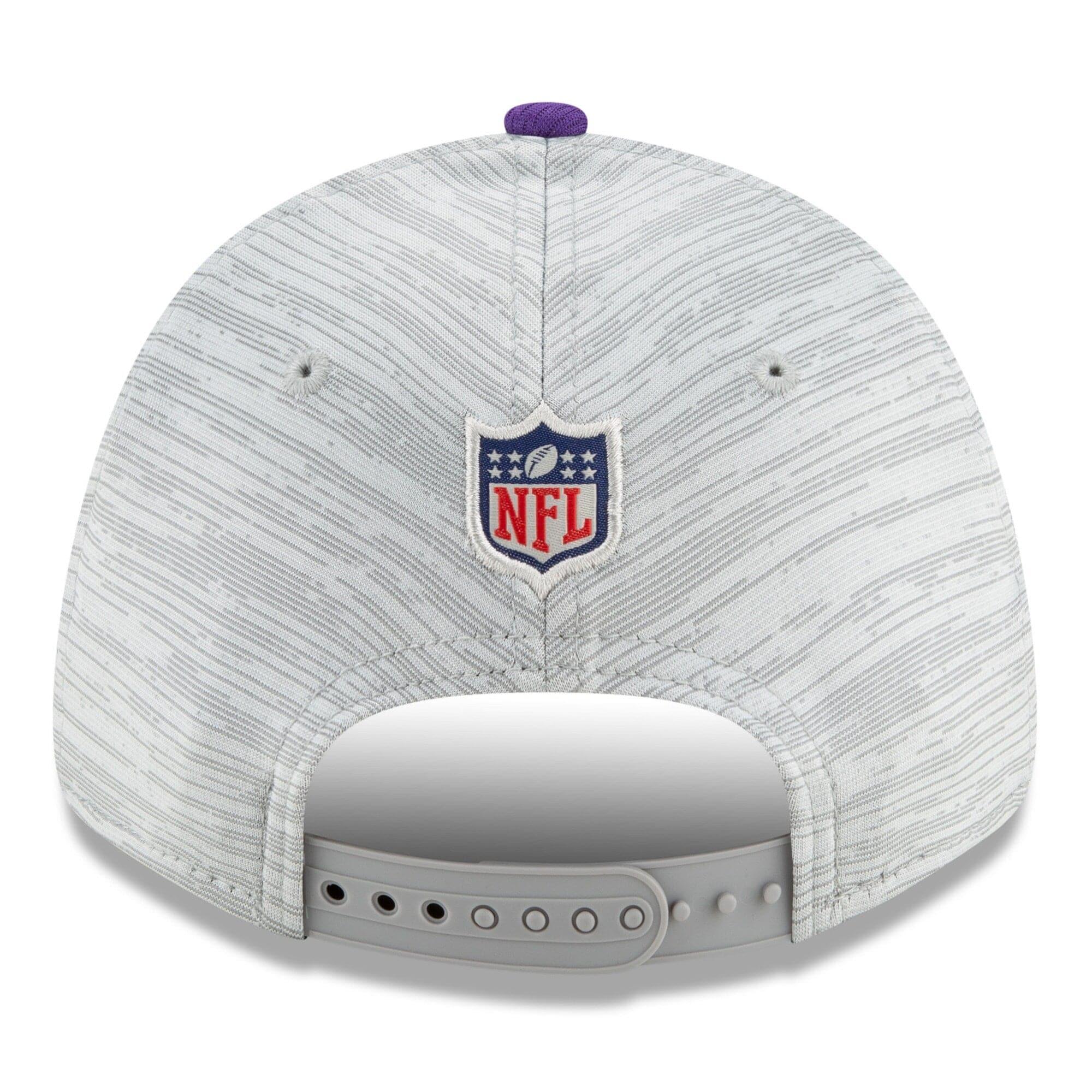 New Era Caps Minnesota Vikings New Era NFL 2021 Training Camp 9FORTY Curve Stretch Snapback Hat - Grey
