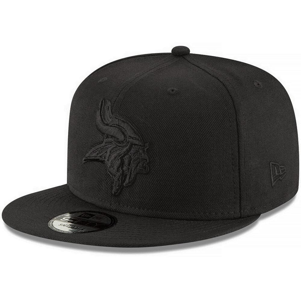 New Era Caps Minnesota Vikings New Era NFL Black On Black 9FIFTY Snapback Hat - Black