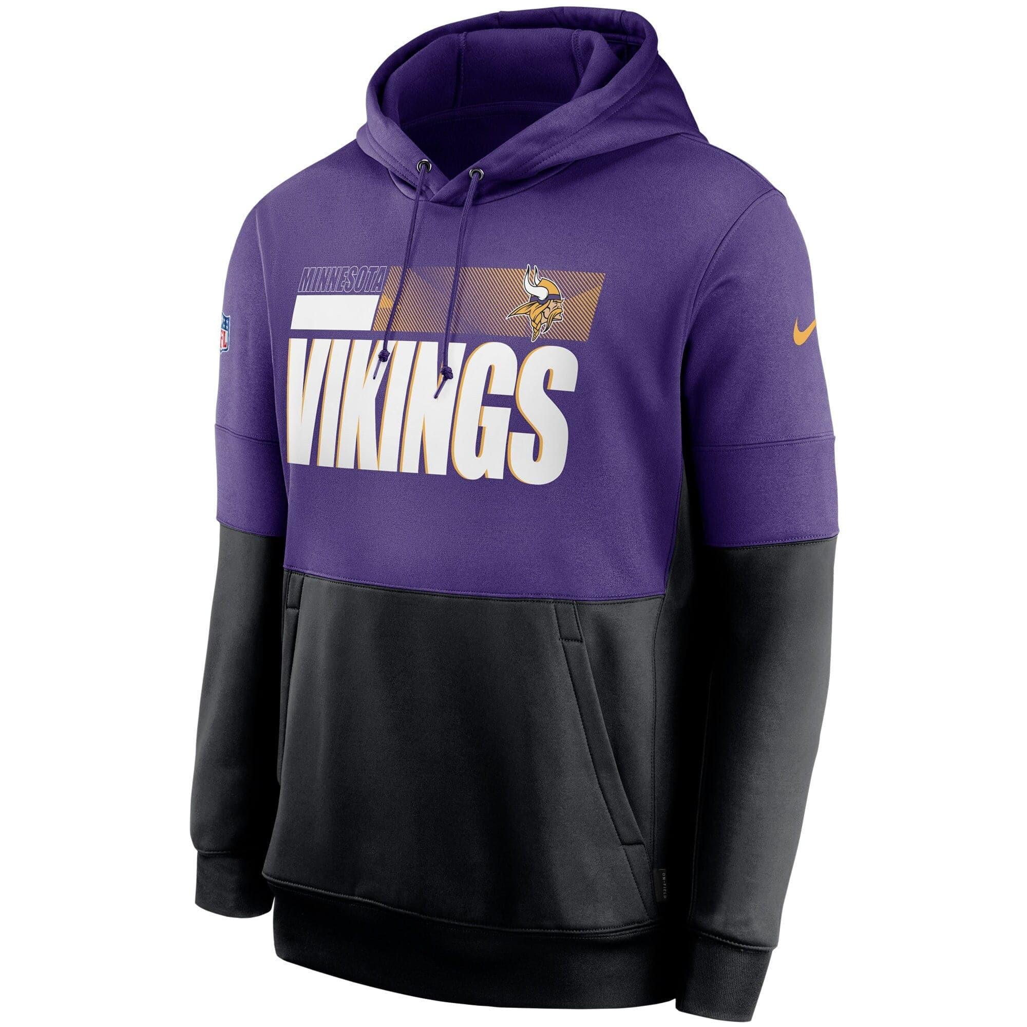 Nike Jumpers Minnesota Vikings Nike NFL TN Lockup Therma Hoodie Jumper - Purple/Black
