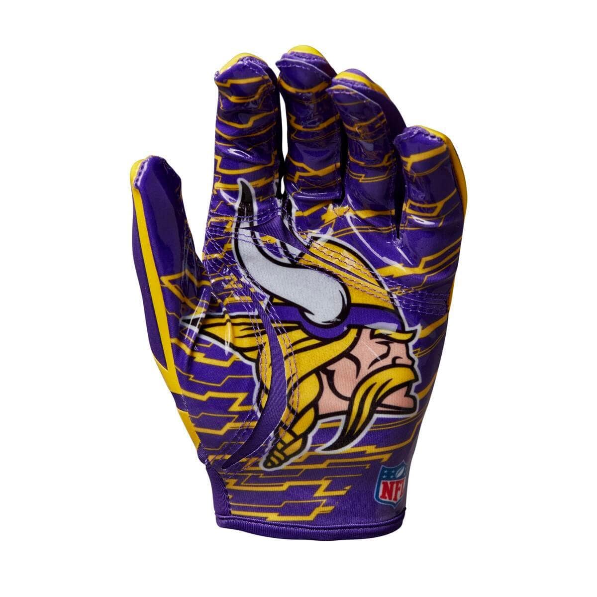 Wilson Sporting Goods Gloves Minnesota Vikings Wilson NFL Team Stretch Fit Receiver Gloves
