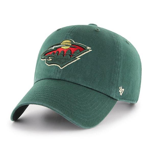 47 Brand Caps Minnesota Wild '47 NHL Team Clean Up Strapback Hat - Green
