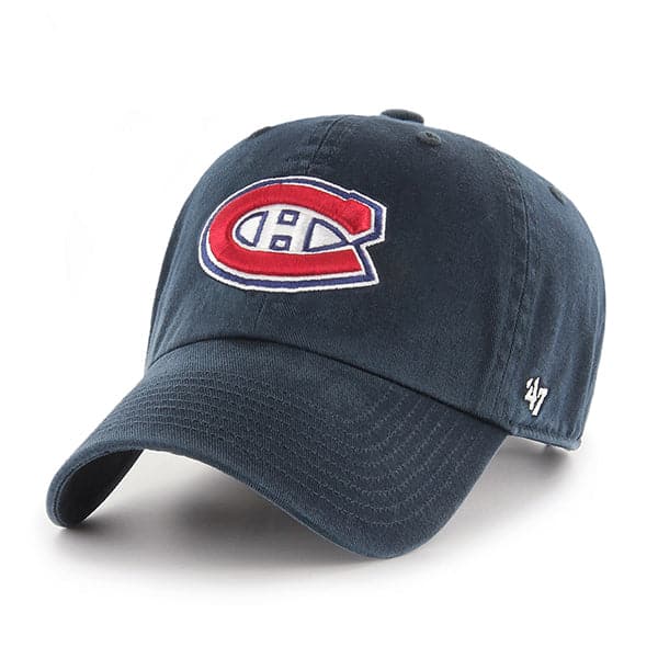 47 Brand Caps Montreal Canadiens Navy '47 NHL Team Clean Up Strapback Hat - Navy