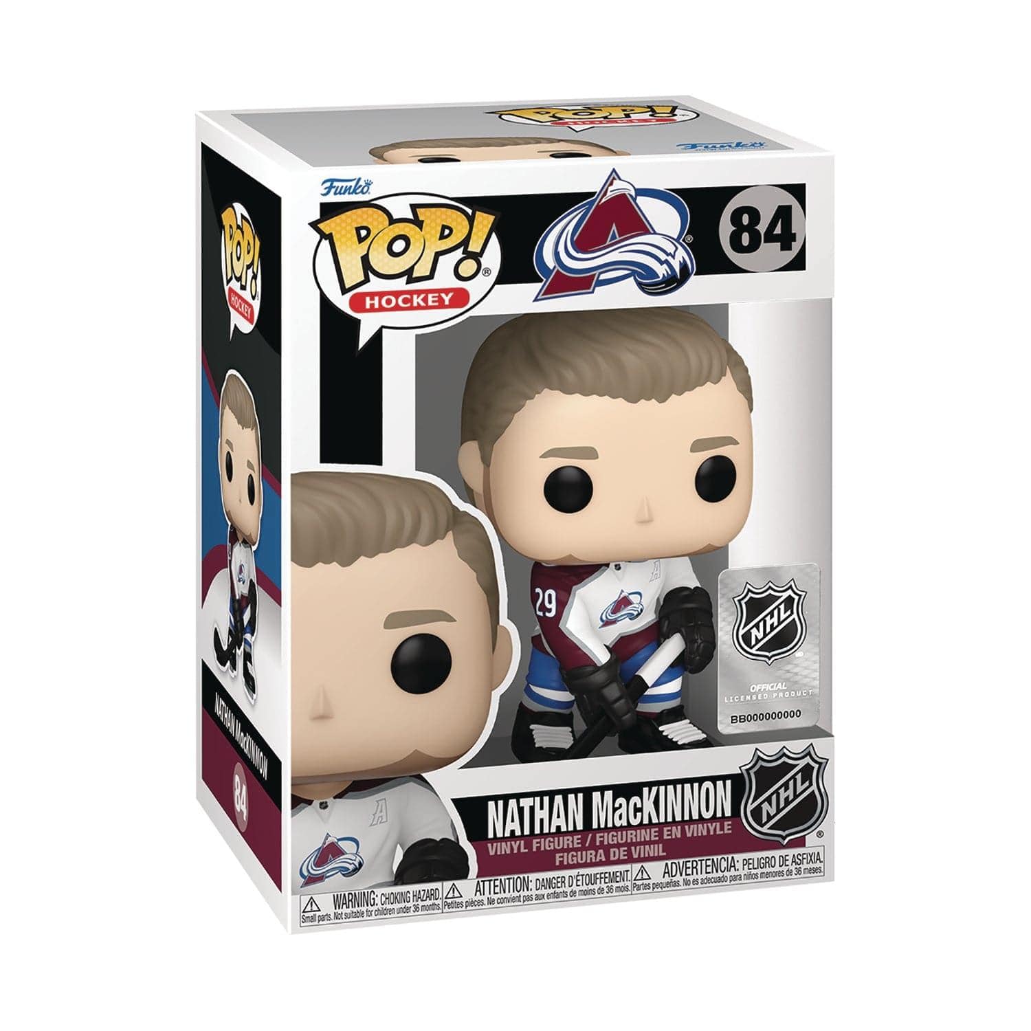 Funko Figures Nathan Mackinnon Colorado Avalanche Funko NHL Pop 3.75" Figure - White