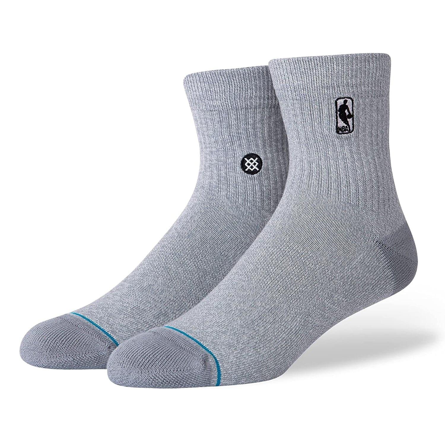 Stance Socks NBA Logoman Stance Black & White Quarter Socks - Heather Grey