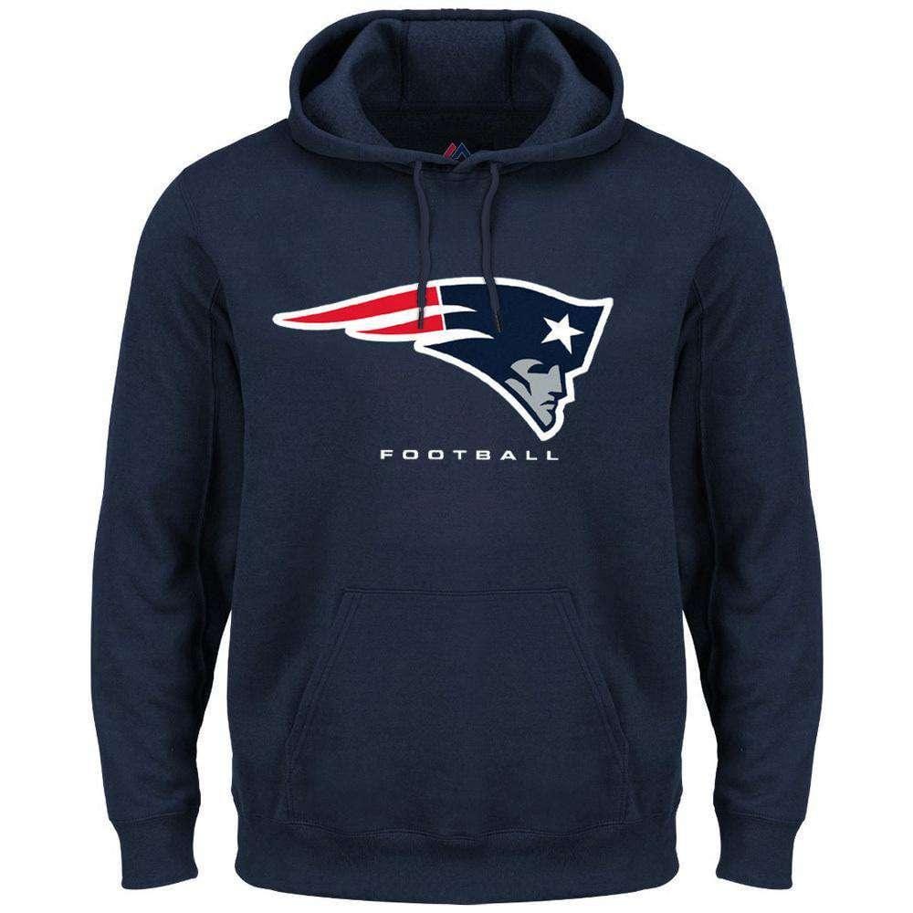 Majestic Athletic Jumpers New England Patriots Majestic NFL Critical Victory Hoodie Jumper - Navy