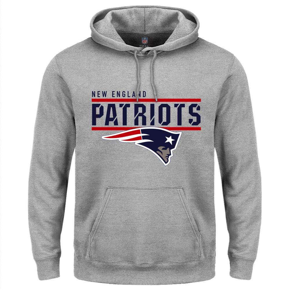 Majestic Athletic Jumpers New England Patriots Majestic NFL Flex Team Hoodie Jumper - Grey Marle