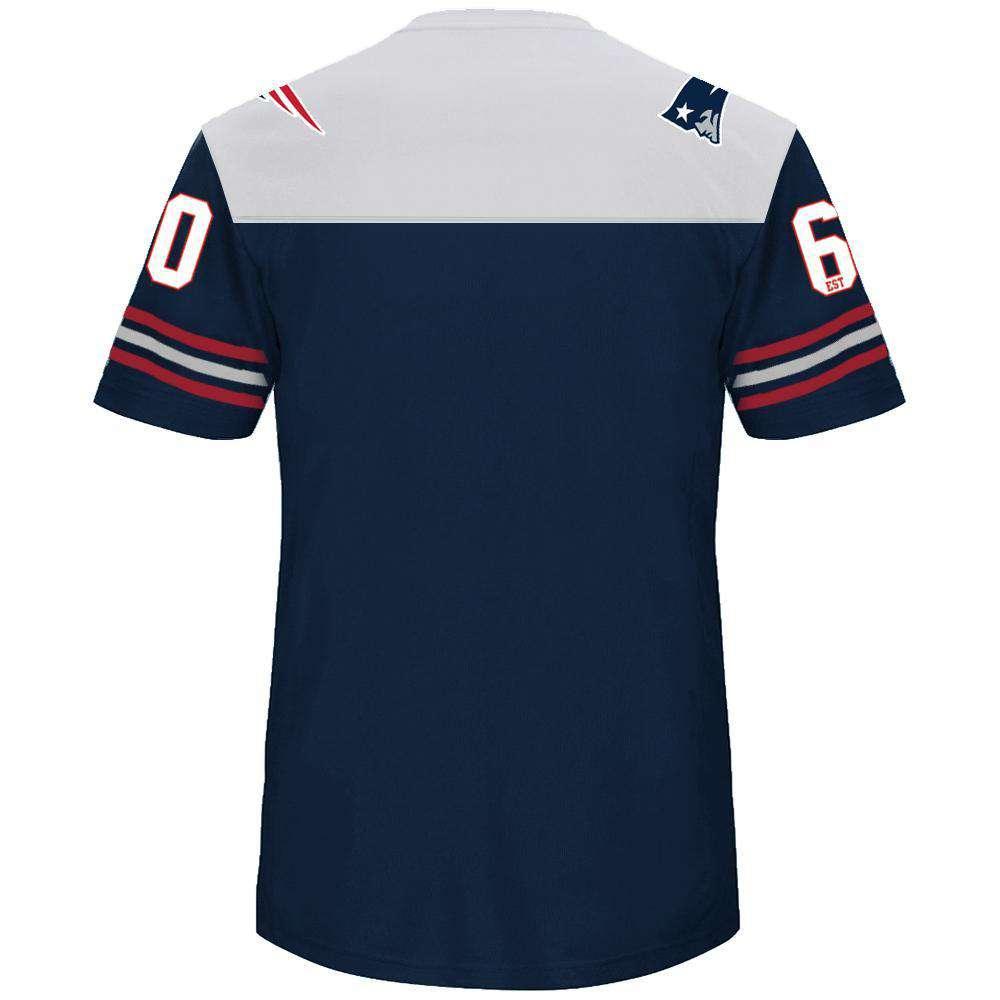 Majestic Athletic T-Shirts L New England Patriots Majestic NFL Glenver Poly Mesh Shirt - Navy