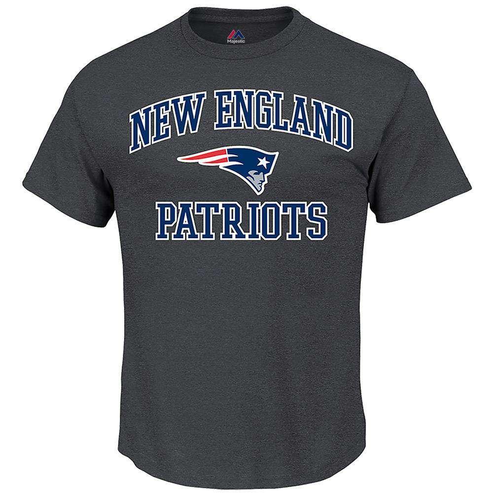 Majestic Athletic T-Shirts New England Patriots Majestic NFL Heart & Soul T-Shirt - Charcoal