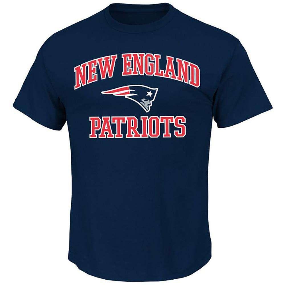 Majestic Athletic T-Shirts M New England Patriots Majestic NFL Heart & Soul T-Shirt - Navy