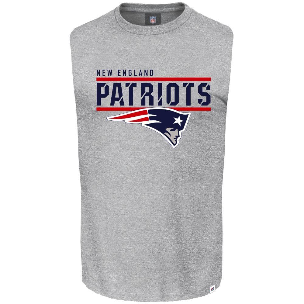 Majestic Athletic T-Shirts New England Patriots Majestic NFL Team Flex Sleeveless Muscle T-Shirt - Grey