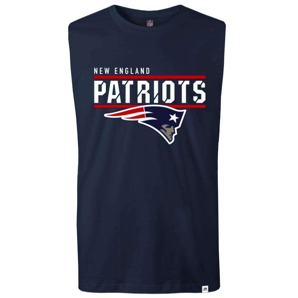 Majestic Athletic T-Shirts New England Patriots Majestic NFL Team Flex Sleeveless Muscle T-Shirt - Navy