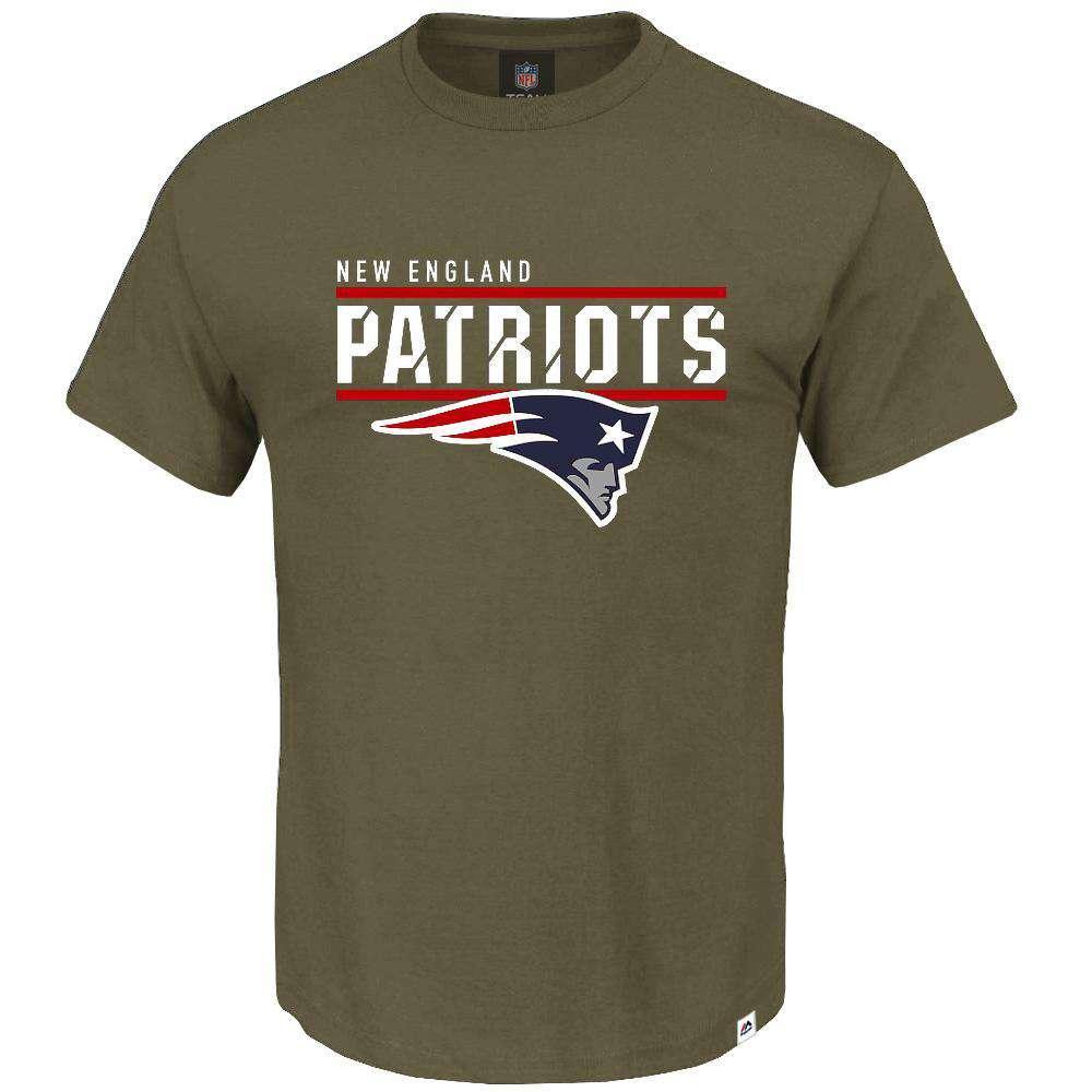 Majestic Athletic T-Shirts New England Patriots Majestic NFL Team Flex T-Shirt - Army