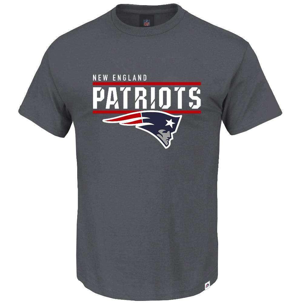 Majestic Athletic T-Shirts New England Patriots Majestic NFL Team Flex T-Shirt - Coal
