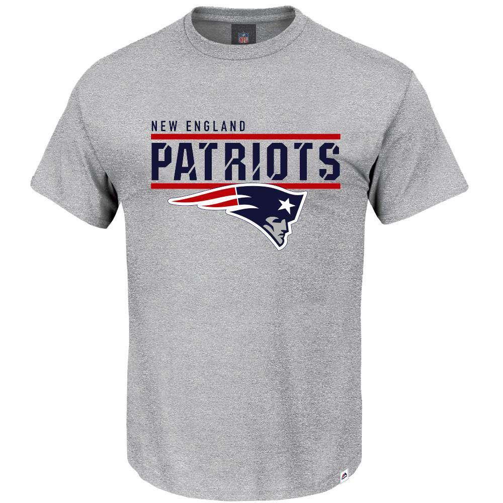 Majestic Athletic T-Shirts New England Patriots Majestic NFL Team Flex T-Shirt - Grey Marle