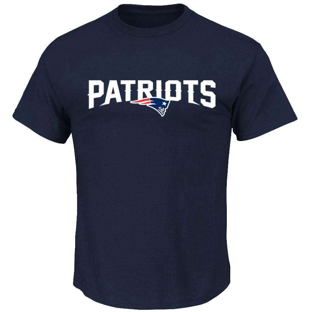 Majestic Athletic T-Shirts New England Patriots Majestic NFL Wordmark T-Shirt - Navy