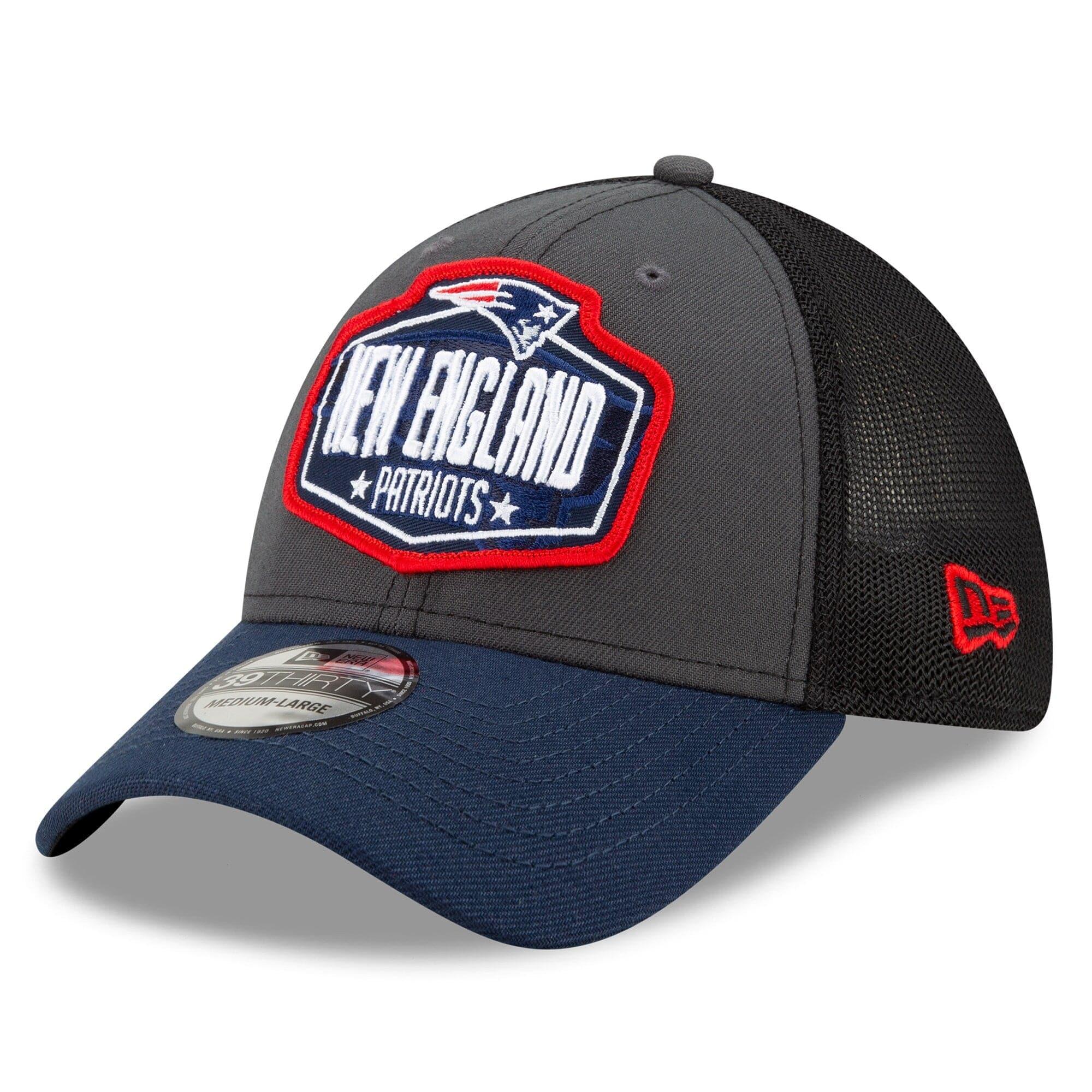 New Era Caps New England Patriots New Era 2021 NFL Draft 39THIRTY Flex Fit Curve Hat - Graphite