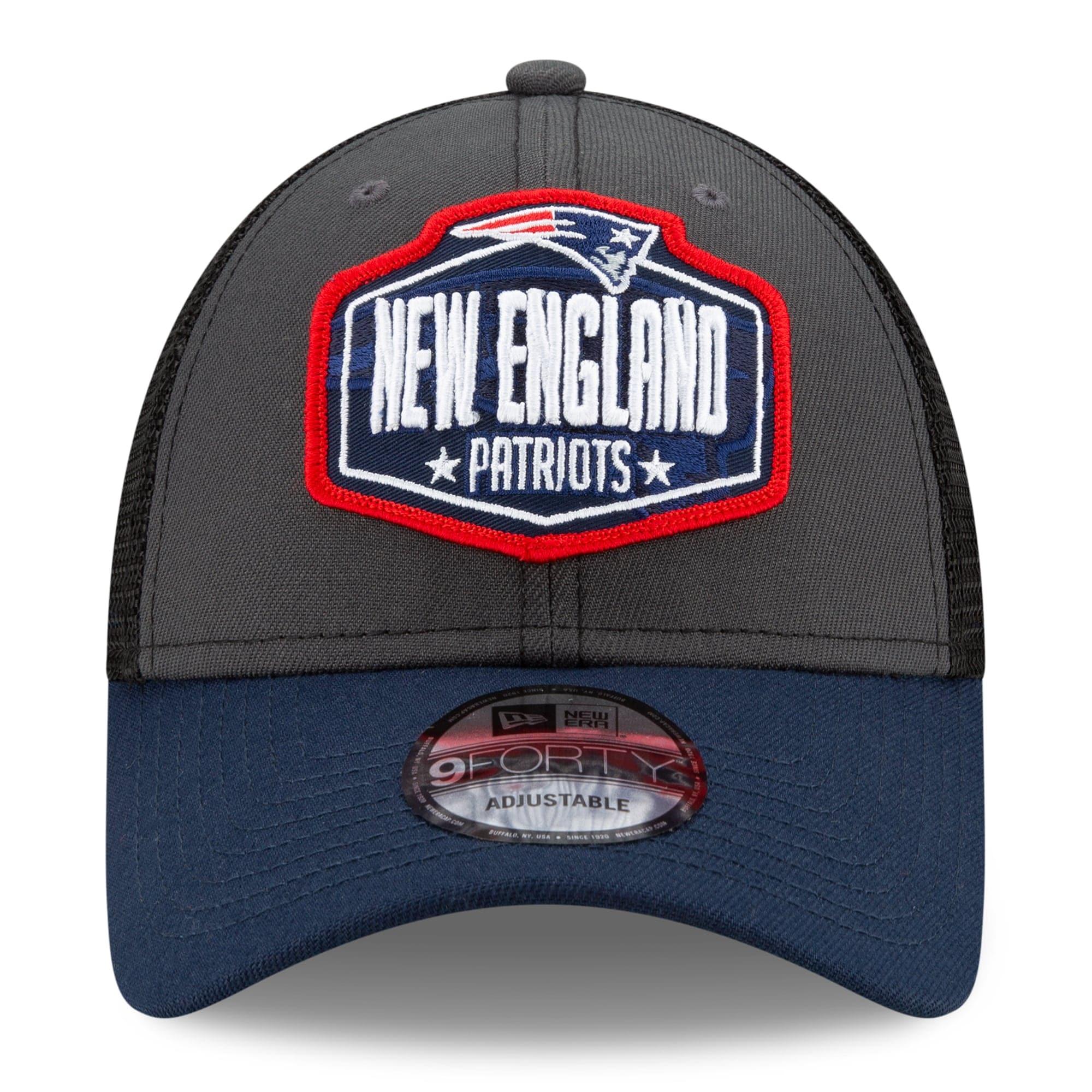 New Era Caps New England Patriots New Era 2021 NFL Draft 9FORTY Snapback Curve Hat - Graphite