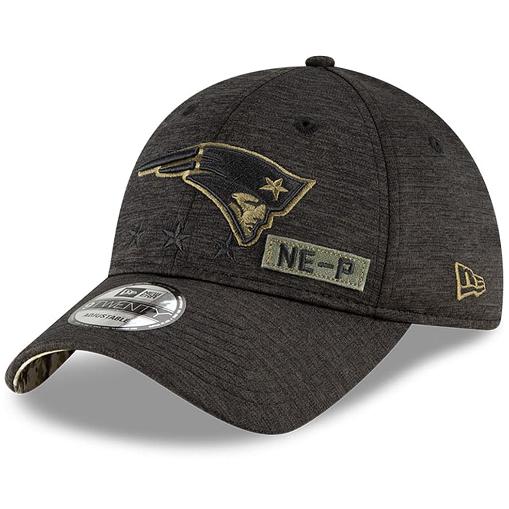 New Era Caps New England Patriots New Era NFL 2020 Salute To Service 9TWENTY Curve Hat - Black