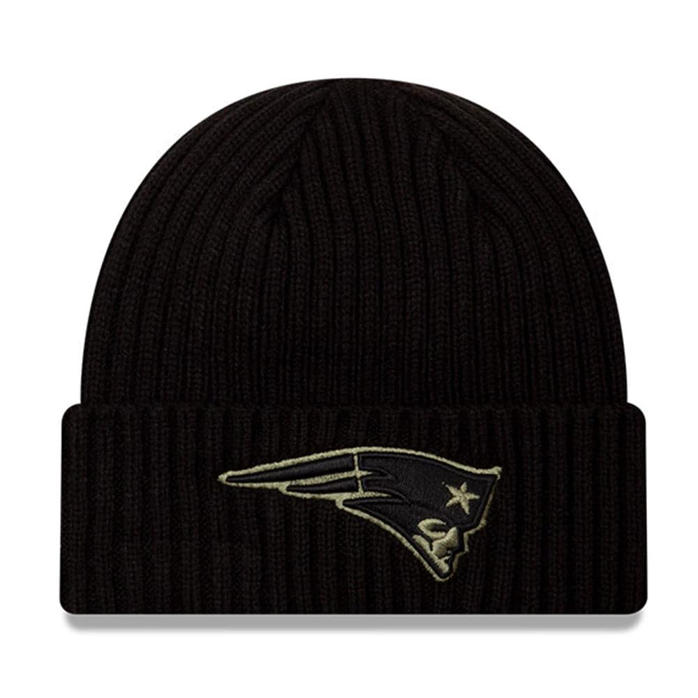 New Era Beanies New England Patriots New Era NFL 2020 Salute To Service Cuffed Knit Beanie - Black