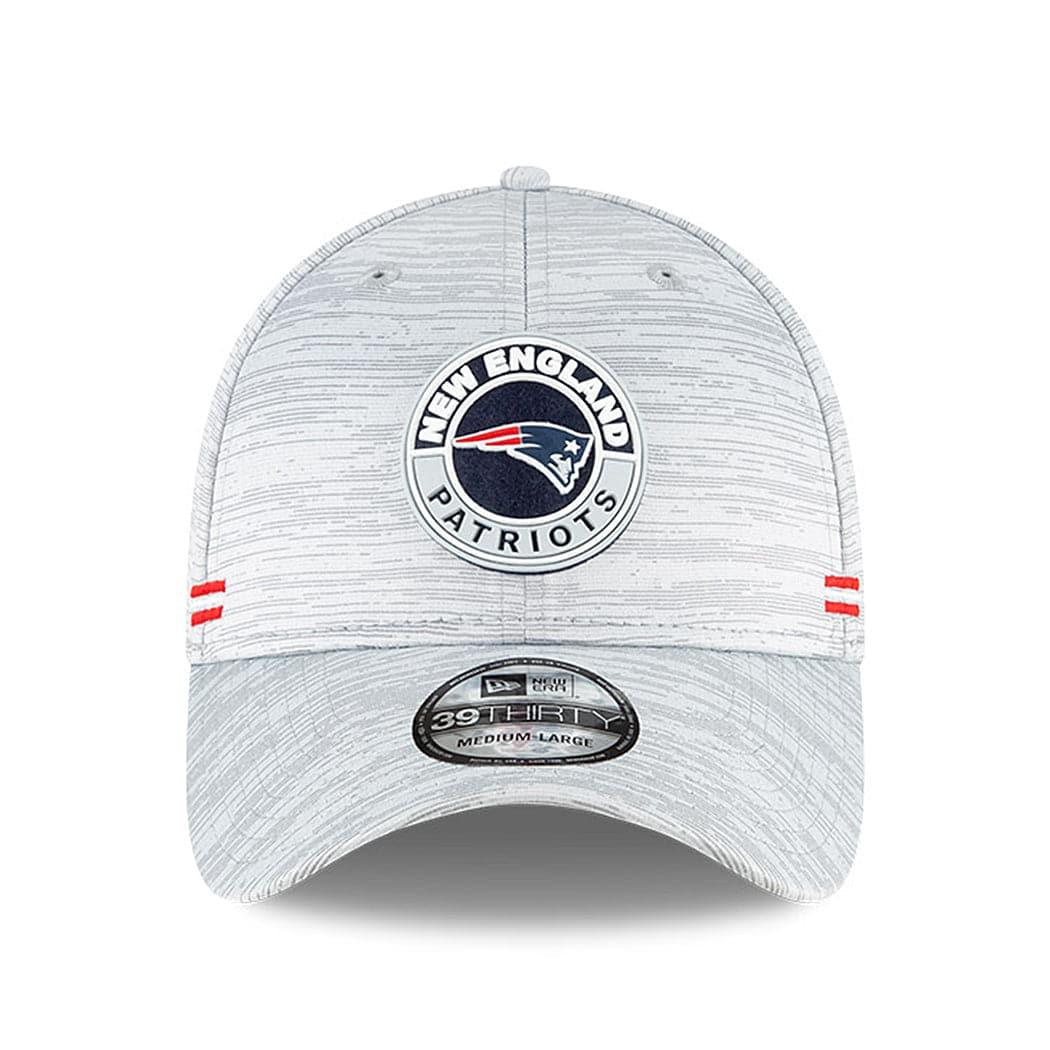 New Era Caps New England Patriots New Era NFL 2020 Sideline 39THIRTY Flex Fit Curve Hat - Grey