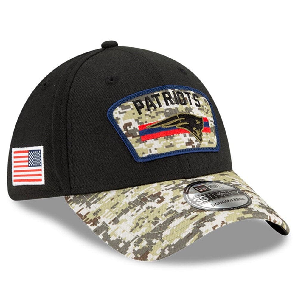 New Era Caps New England Patriots New Era NFL 2021 Salute To Service 39THIRTY Flex Fit Hat - Black
