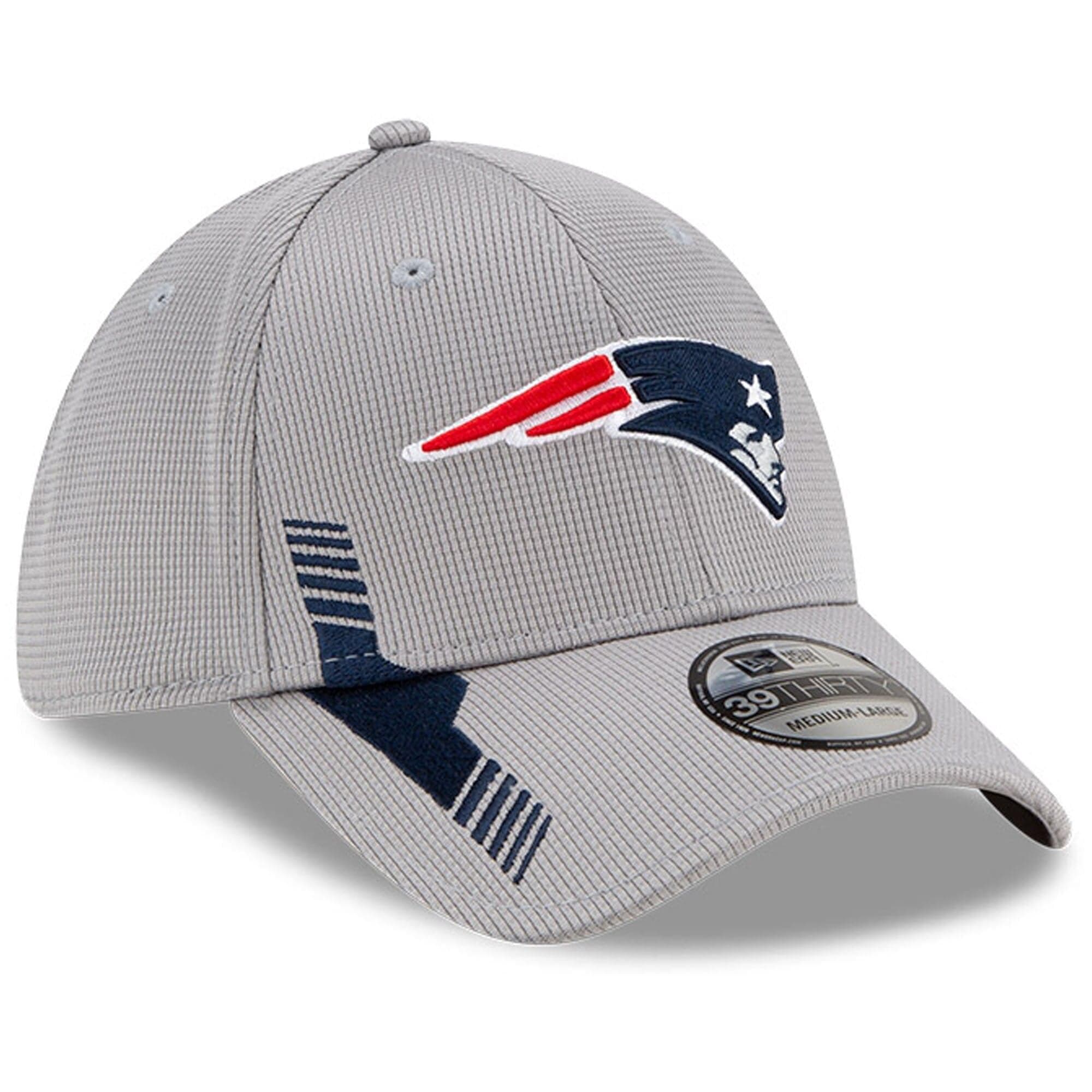 New Era Caps New England Patriots New Era NFL 2021 Sideline Home 39THIRTY Flex Fit Hat - Grey