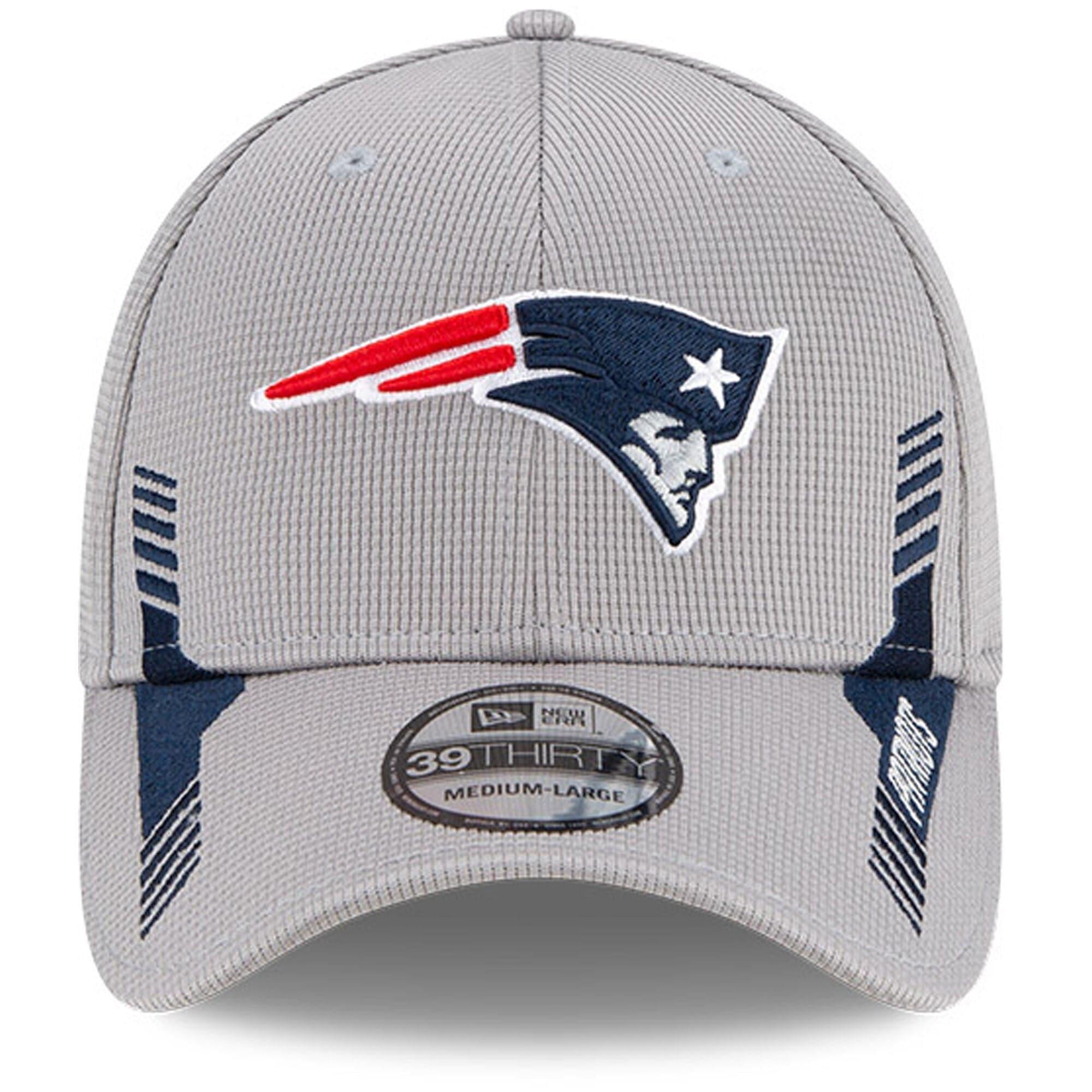 New Era Caps New England Patriots New Era NFL 2021 Sideline Home 39THIRTY Flex Fit Hat - Grey