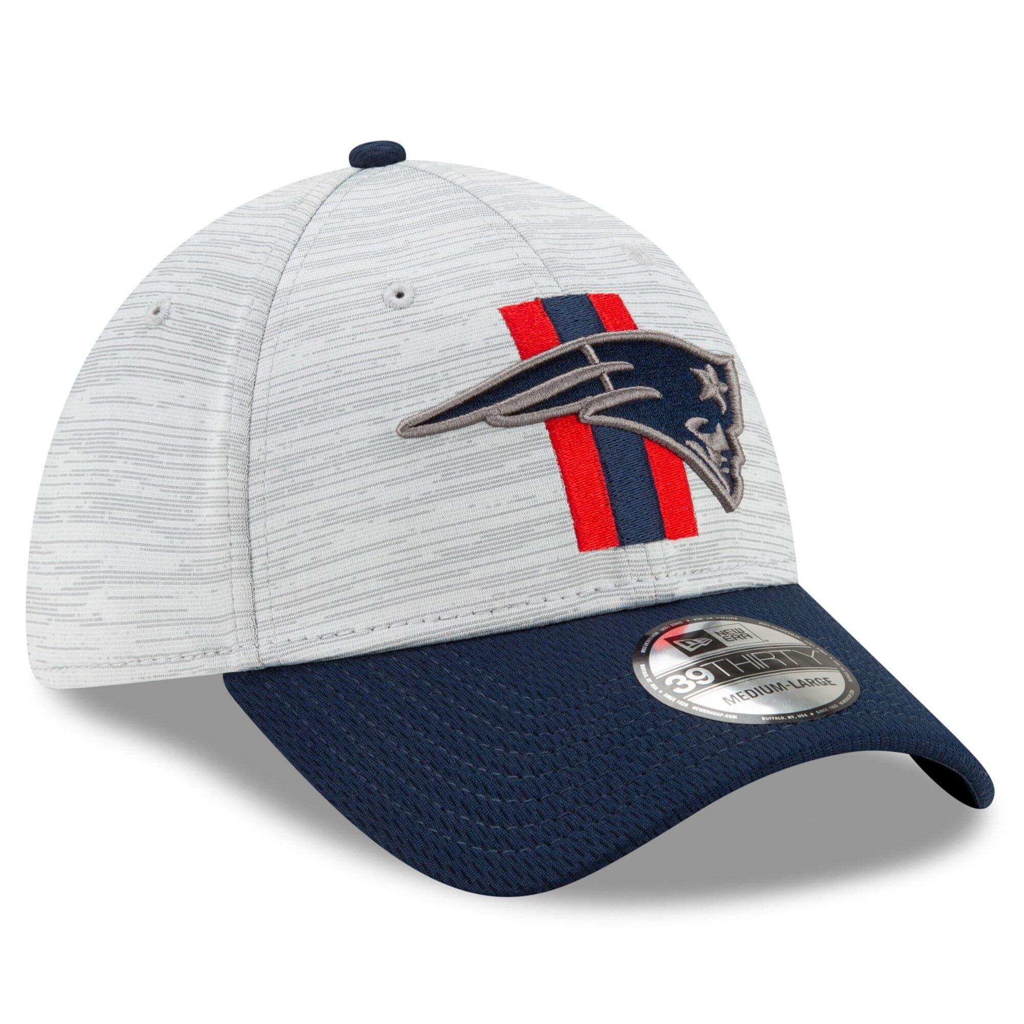 New Era Caps New England Patriots New Era NFL 2021 Training Camp 39THIRTY Flex Fit Curve Hat - Grey