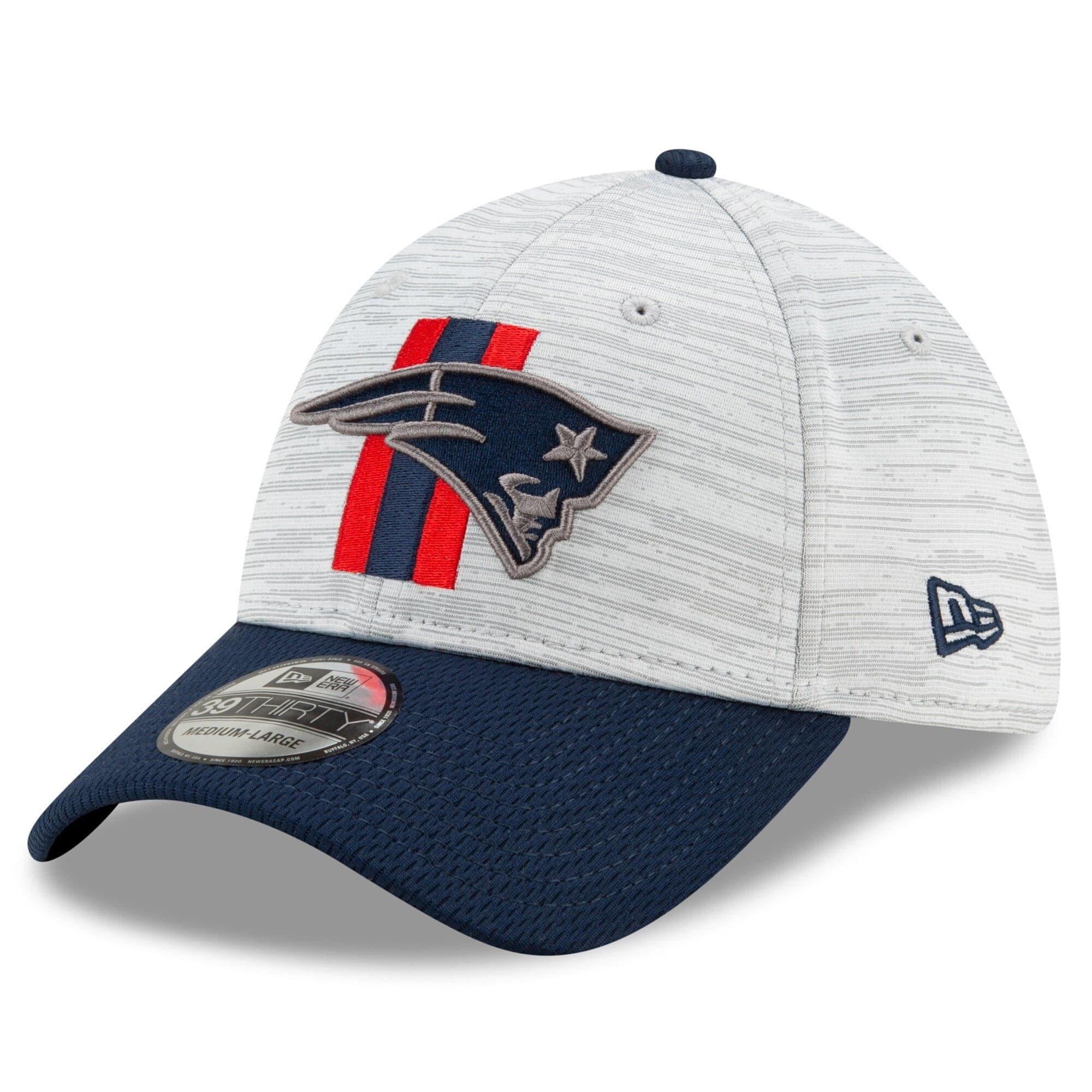 New Era Caps New England Patriots New Era NFL 2021 Training Camp 39THIRTY Flex Fit Curve Hat - Grey