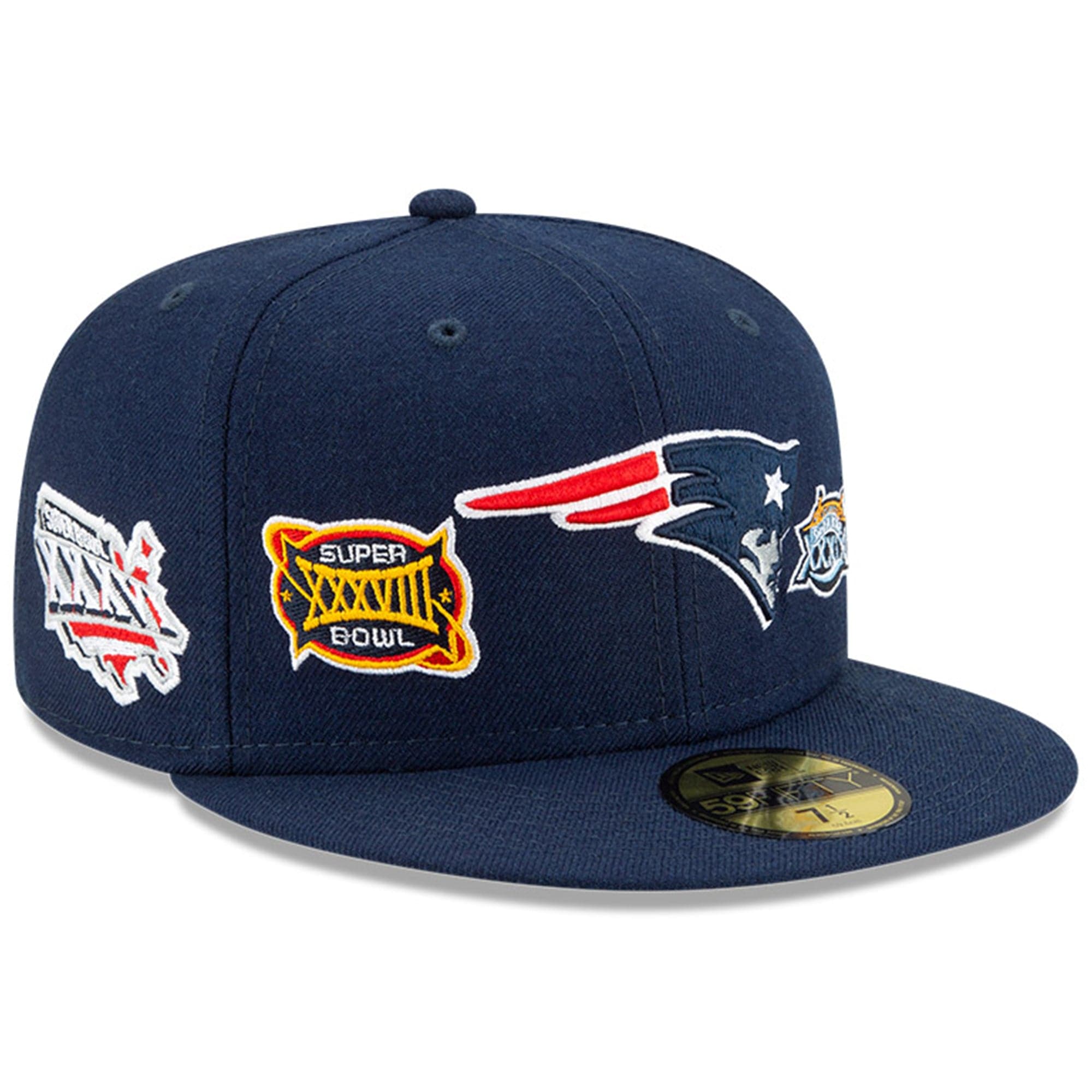 New Era Caps New England Patriots New Era NFL Champions Patch 59FIFTY Fitted Hat - Navy