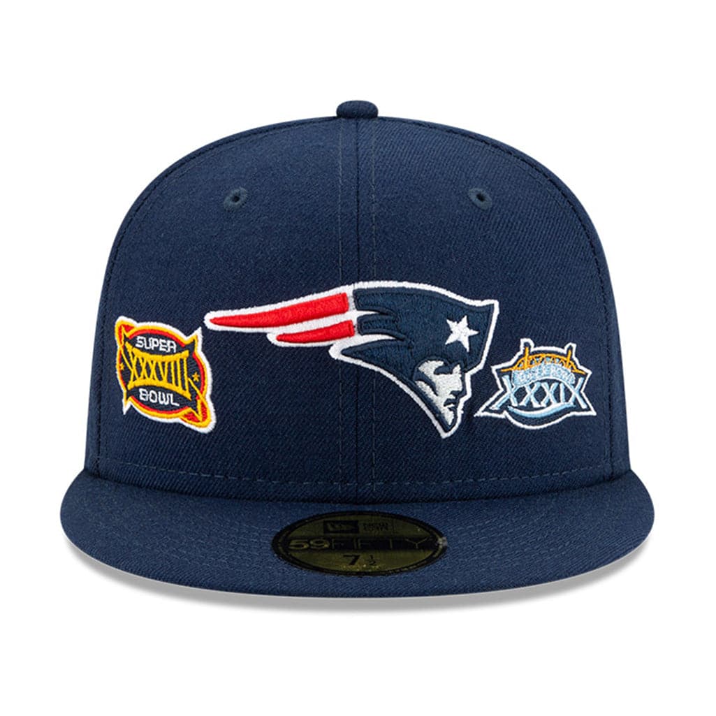 New Era Caps New England Patriots New Era NFL Champions Patch 59FIFTY Fitted Hat - Navy
