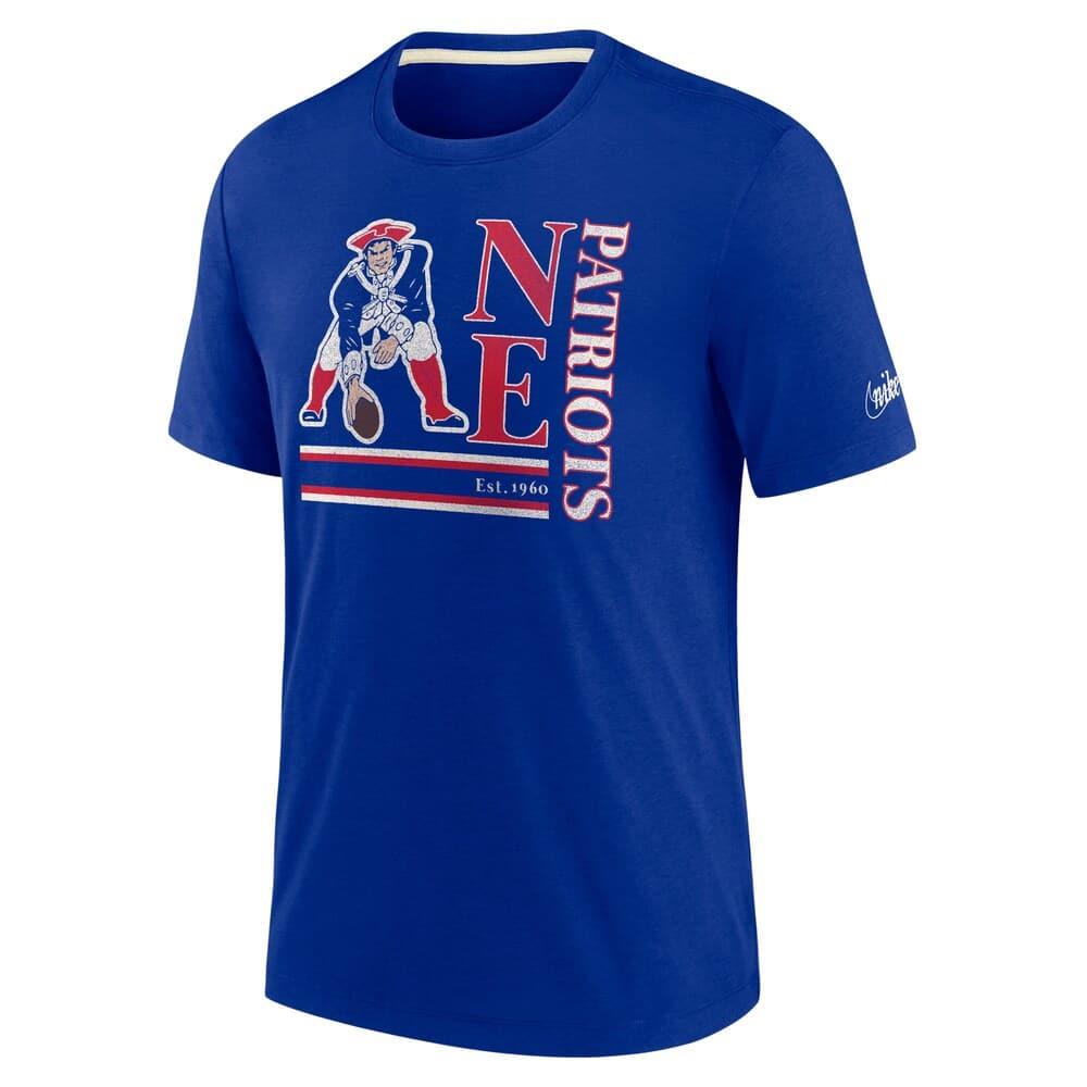 Nike T-Shirts New England Patriots Nike NFL Historic Logo Tri-Blend T-Shirt - Blue
