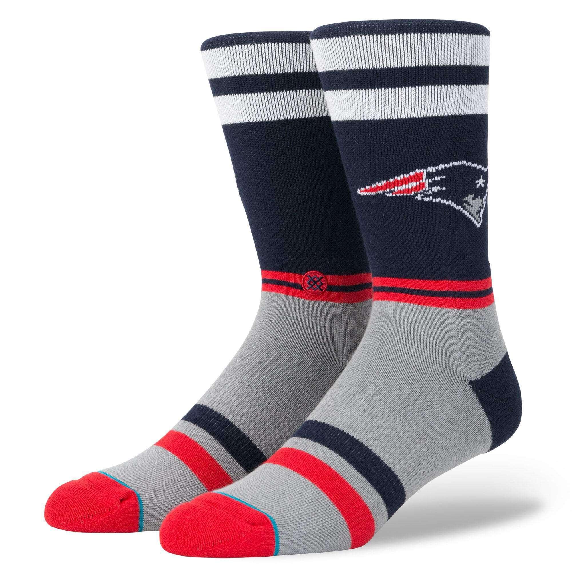 Stance Socks Large (9-12 US) New England Patriots Stance NFL Logo Stripe Crew Socks - Navy